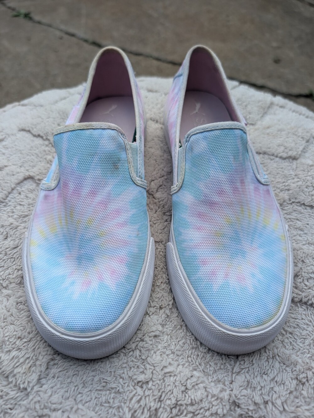 Women's Puma Softfoam Tye Dyed Canvas Slip. On Sneakers Size 6.5